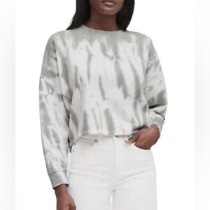 Banana Republic | gray & white tie dye cropped sweatshirt size L